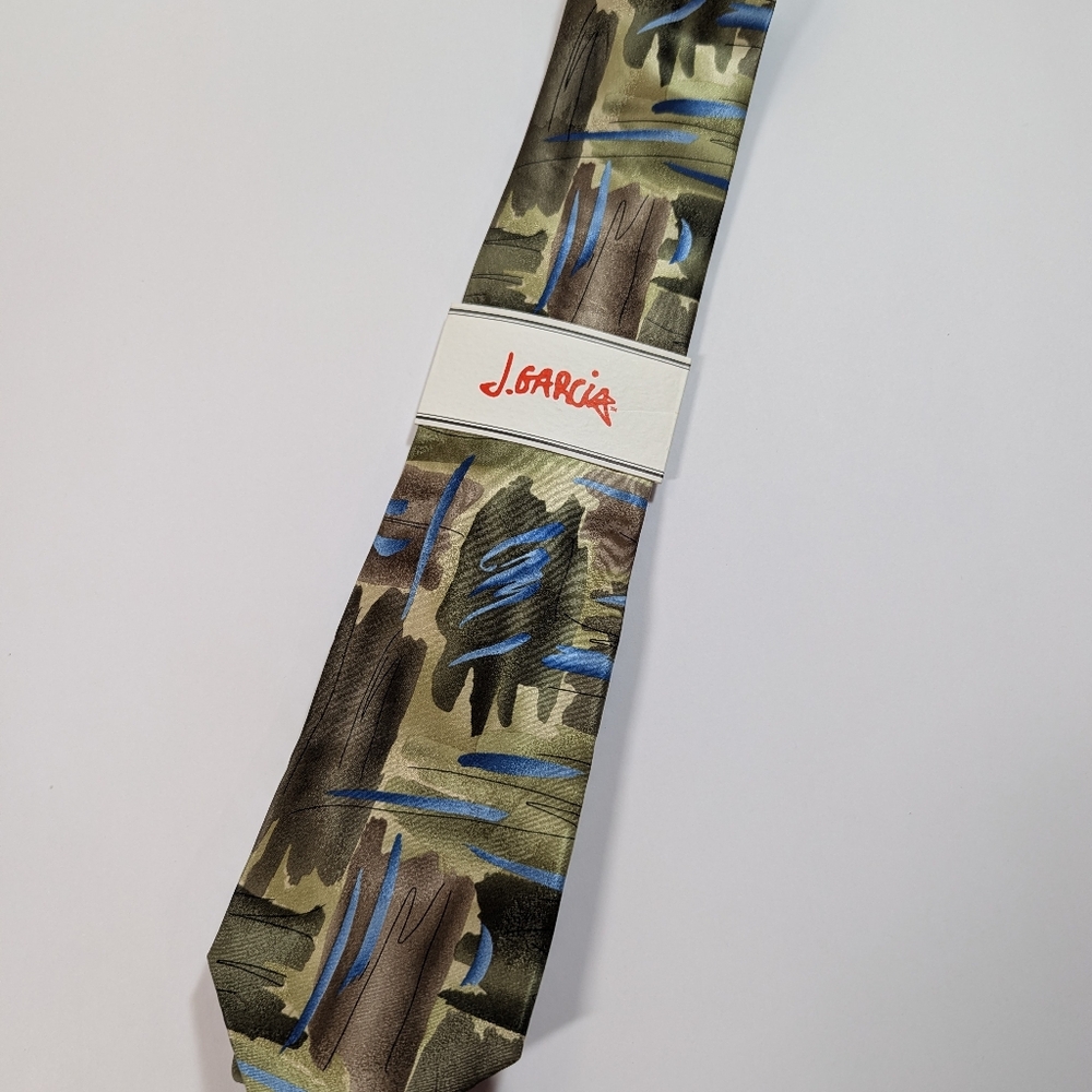 J. Garcia Tie with Blue and Brown Accents Bee Hive Artist Proof No.2